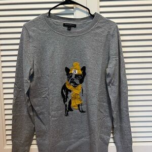 Banana Republic Gray Sweater with Dog Print